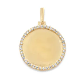 10K Yellow Gold Micro Diamond Picture Pendant 0.45ctw