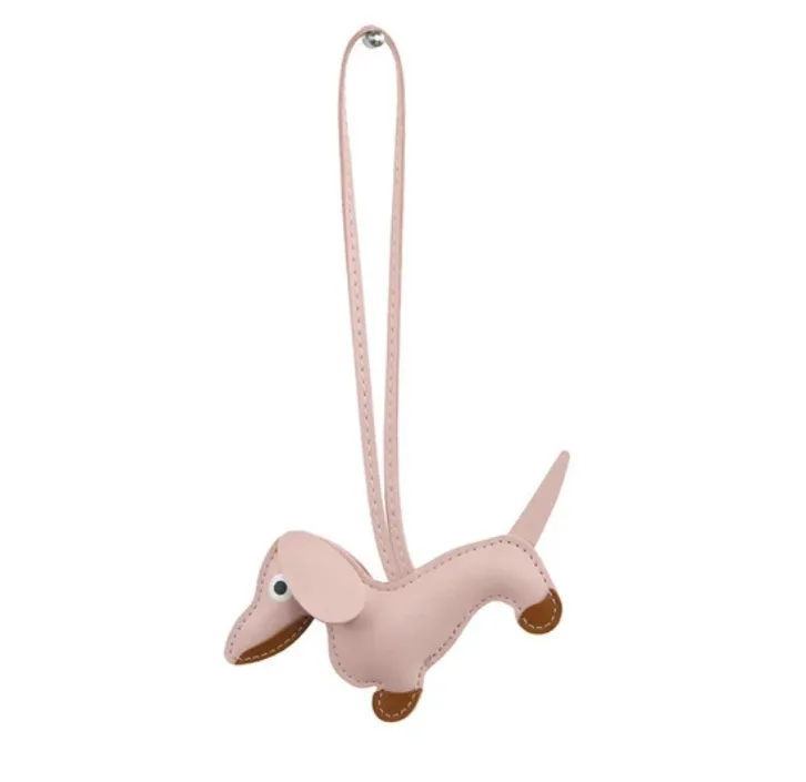 Adorable Dachshund Leather Keychain