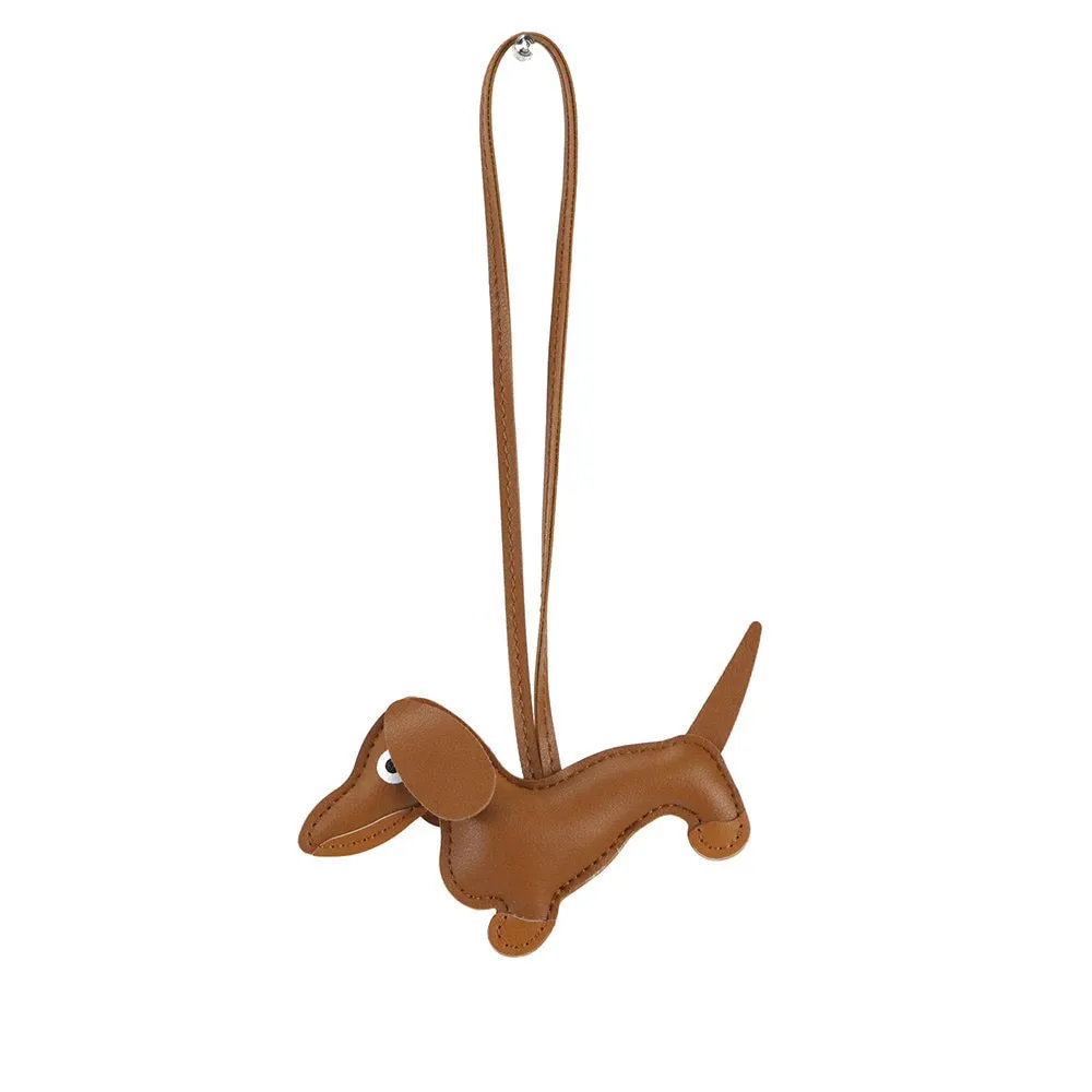 Adorable Dachshund Leather Keychain