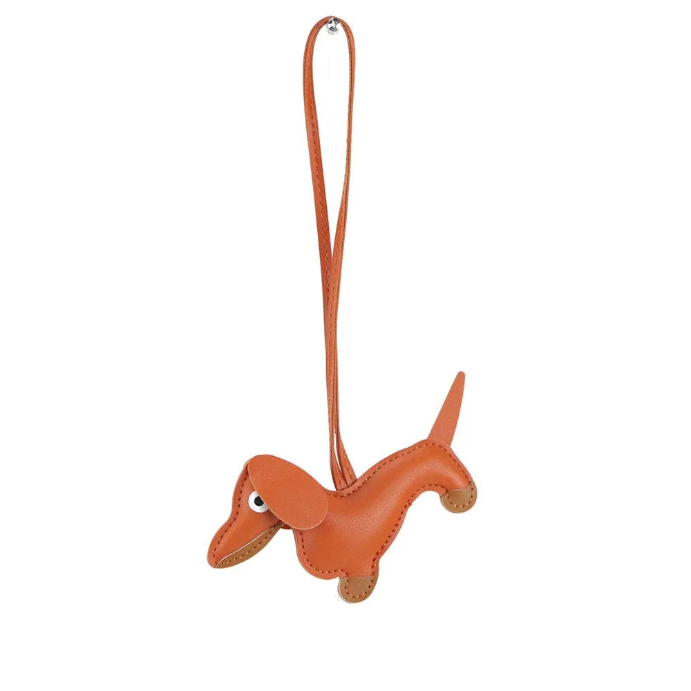 Adorable Dachshund Leather Keychain