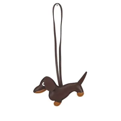 Adorable Dachshund Leather Keychain