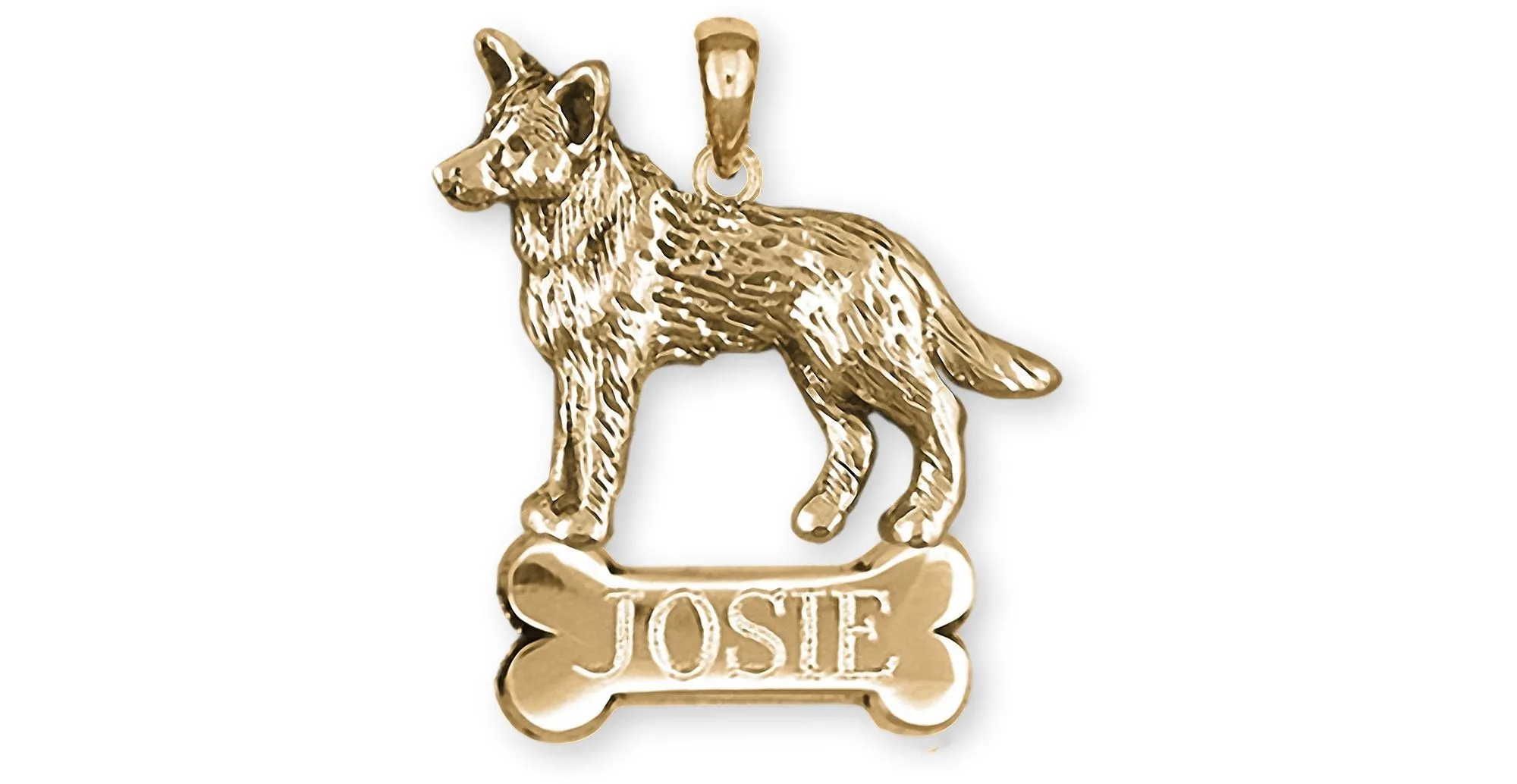 Australian Cattle Dog Jewelry Gold Vermeil Handmade Cattle Dog Pendant  ACD8-NPVM