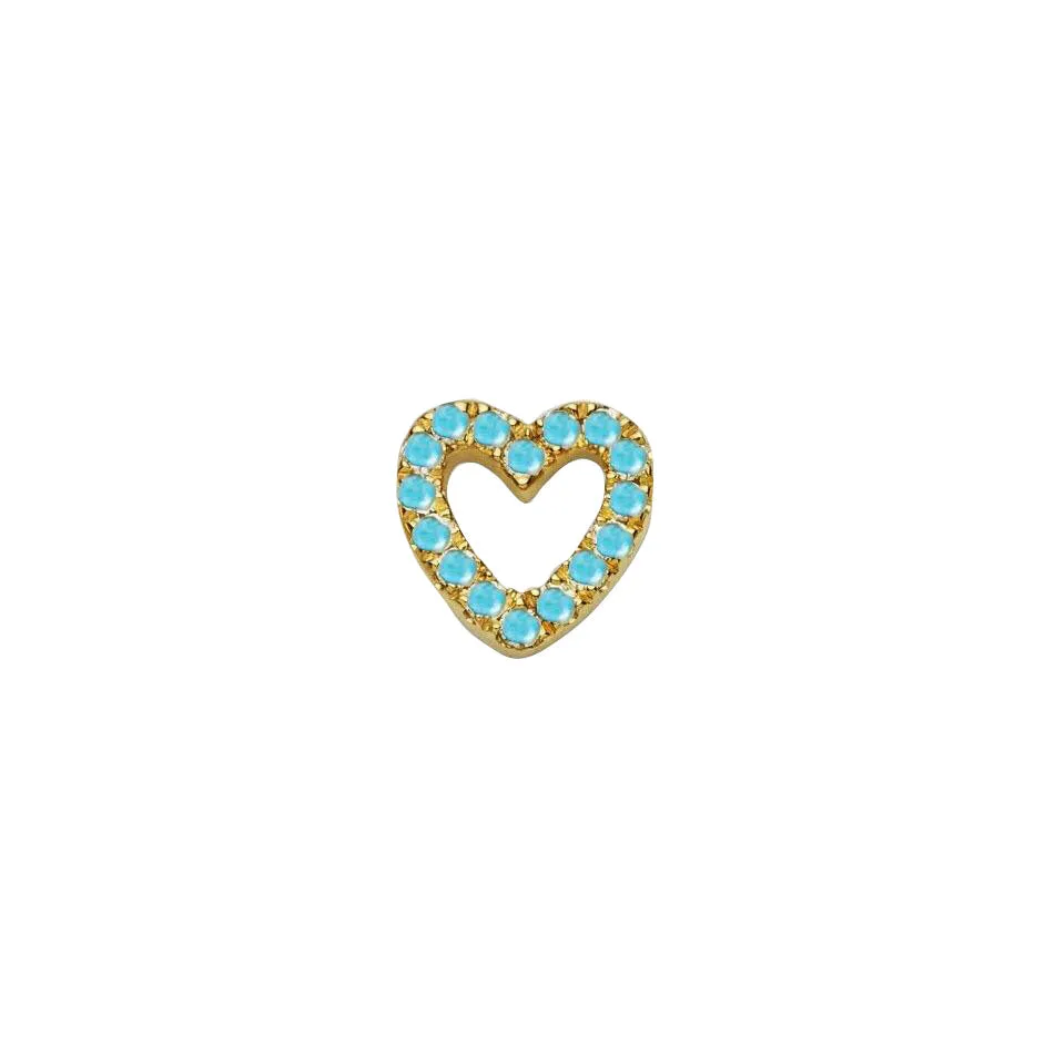 Blue Open Heart (gold)