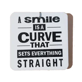 C&F Wooden Quote Magnet - A Smile Is A Curve