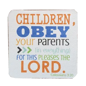 C&F Wooden Quote Magnet - Children Obey Your Parents