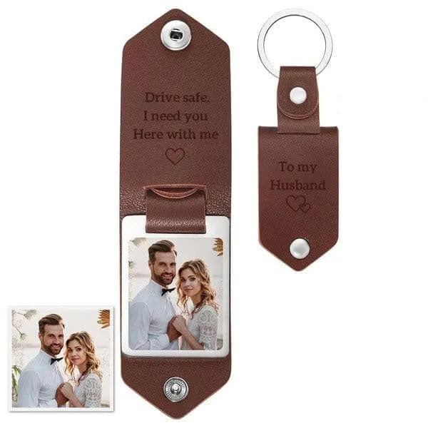 Custom Leather Keychain Personalized Engrave Keychain Anniversary Gift For Couple Birthday Gift