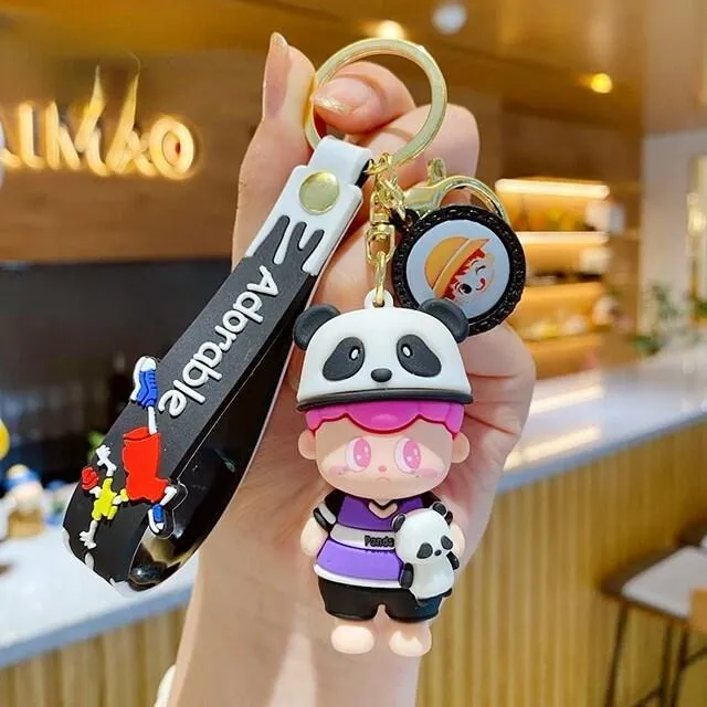 Cute Animal Hat Keychain With Bagcharm and Strap (Choose from Drop Down Menu)