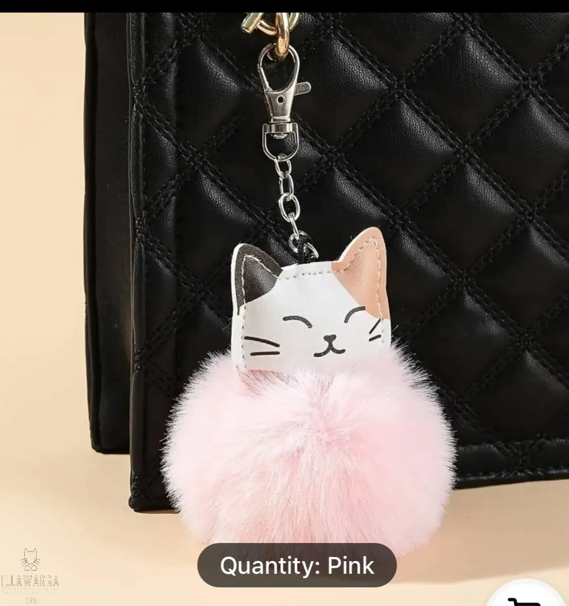 Cute Cat Pom Pom Key Ring