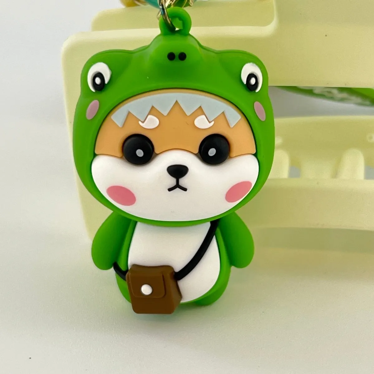 Cute Key Holders Shiba Inu (Green Dinosaur)