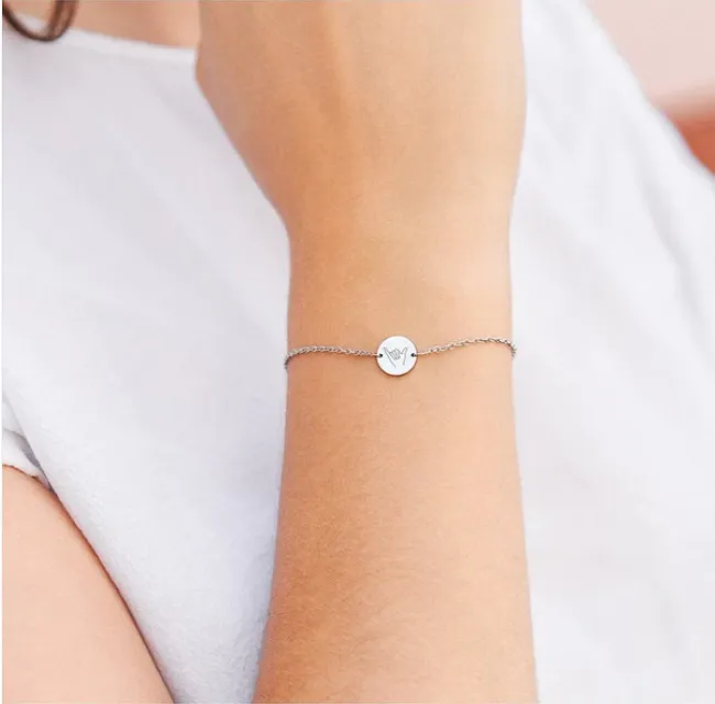 Dainty Engraved Hand Gestures Bracelet