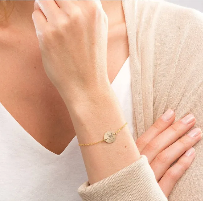 Dainty Engraved Hand Gestures Bracelet