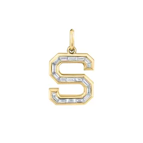 DIAMOND BAGUETTE LETTER PENDANT