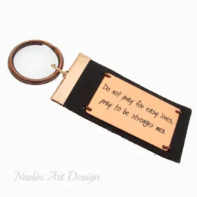 Engraved Text Key Chain