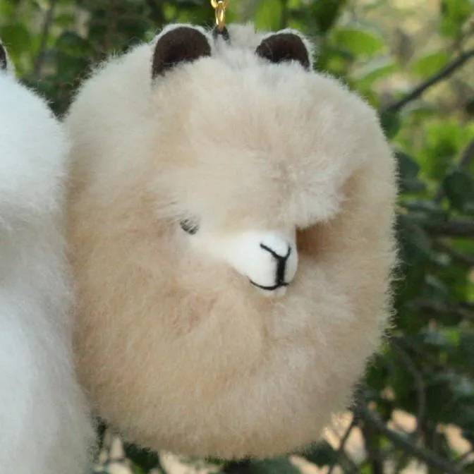 Happy Alpaca Face Keychain