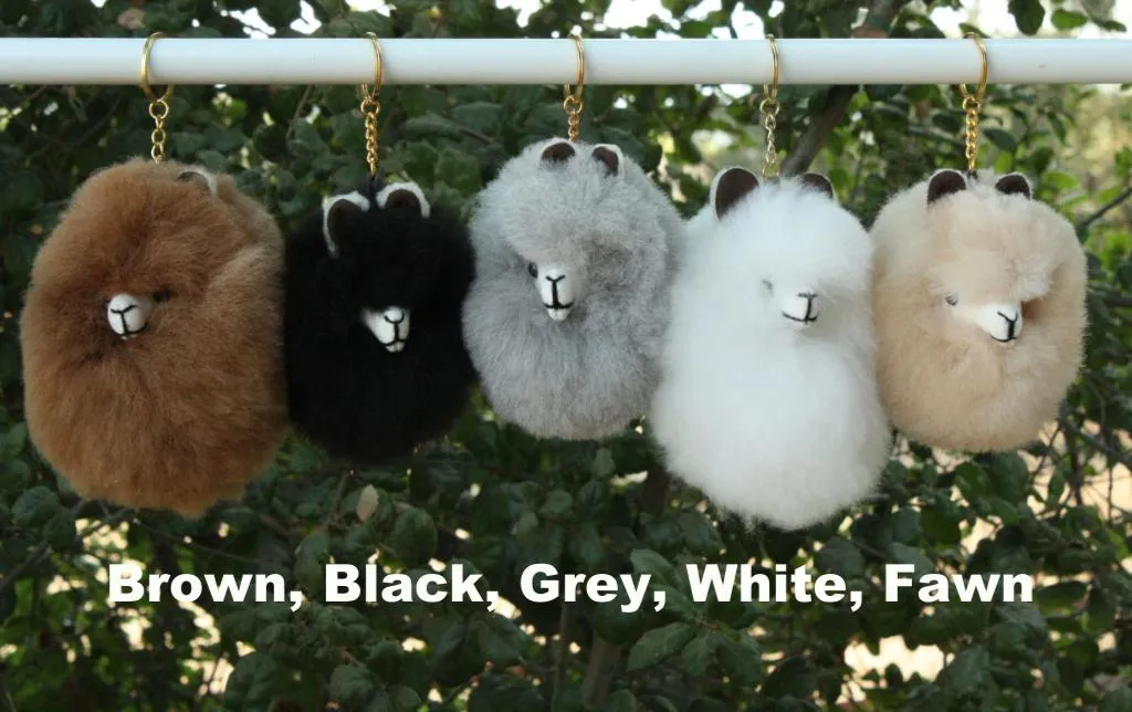 Happy Alpaca Face Keychain