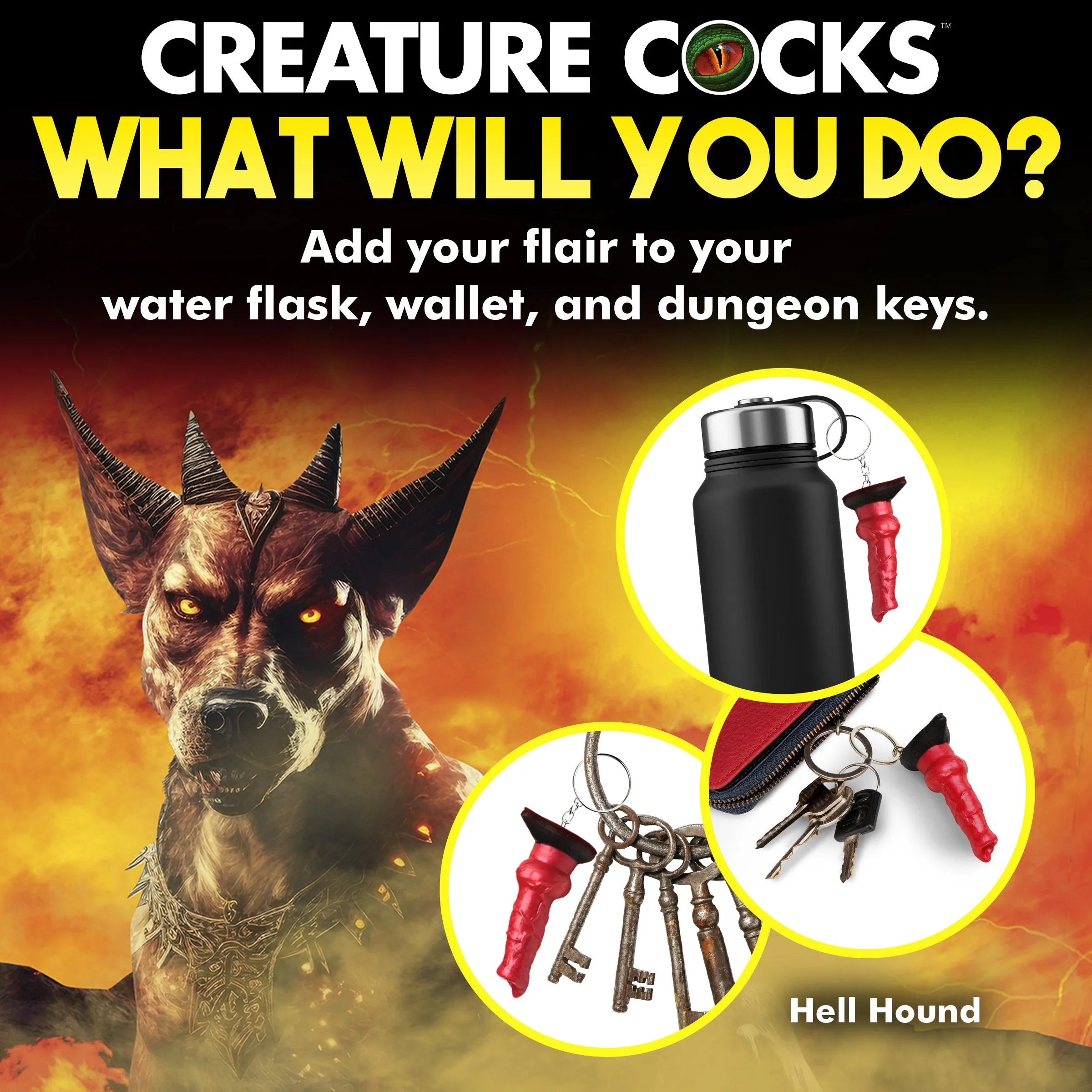 Hell Hound Mini Dildo Key Chain