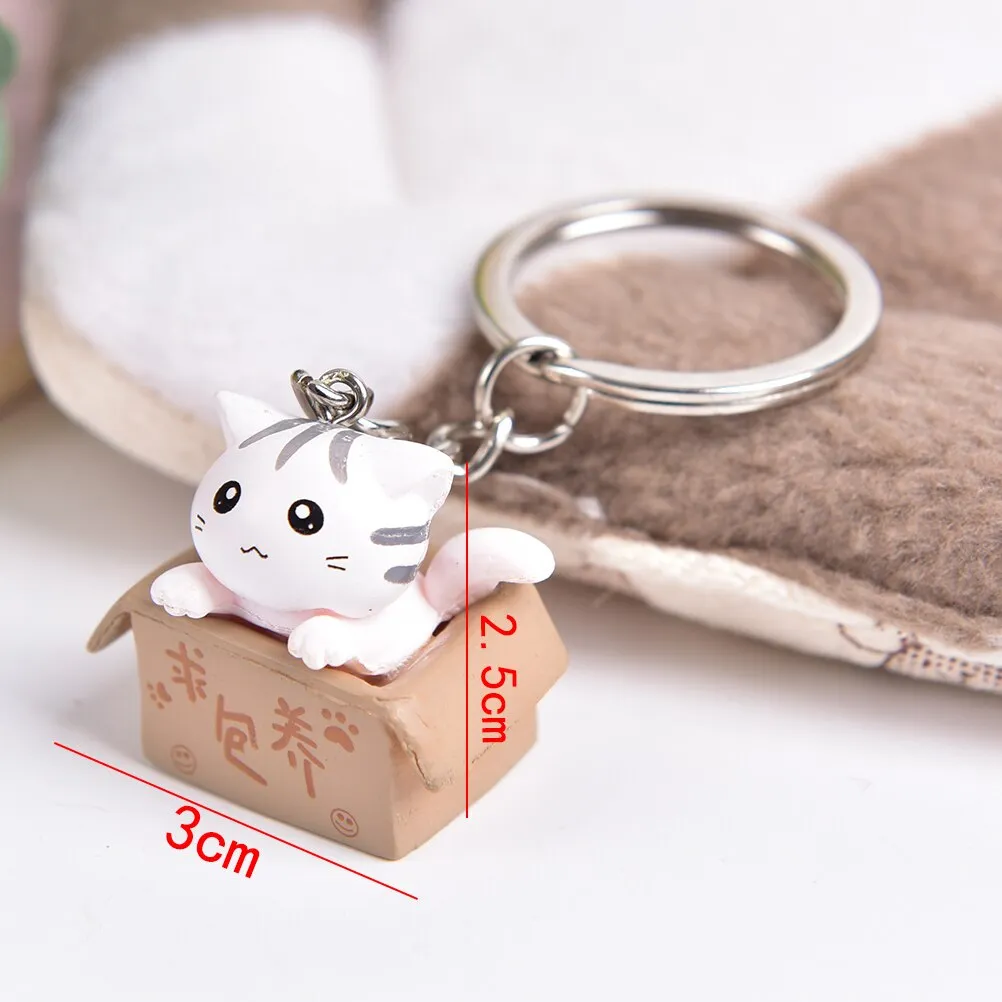 Kawaii Creative Cat Box Keychain