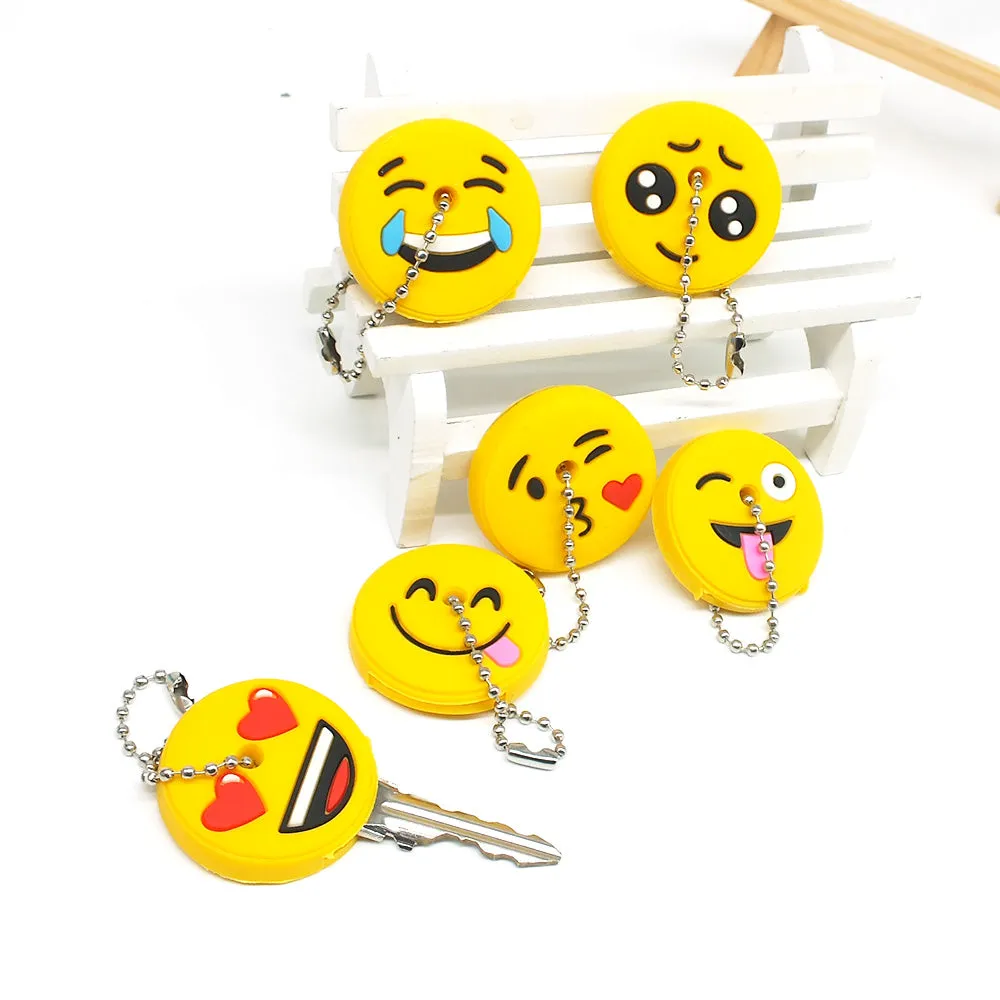 Key Cover Keychain - Worried Emoji