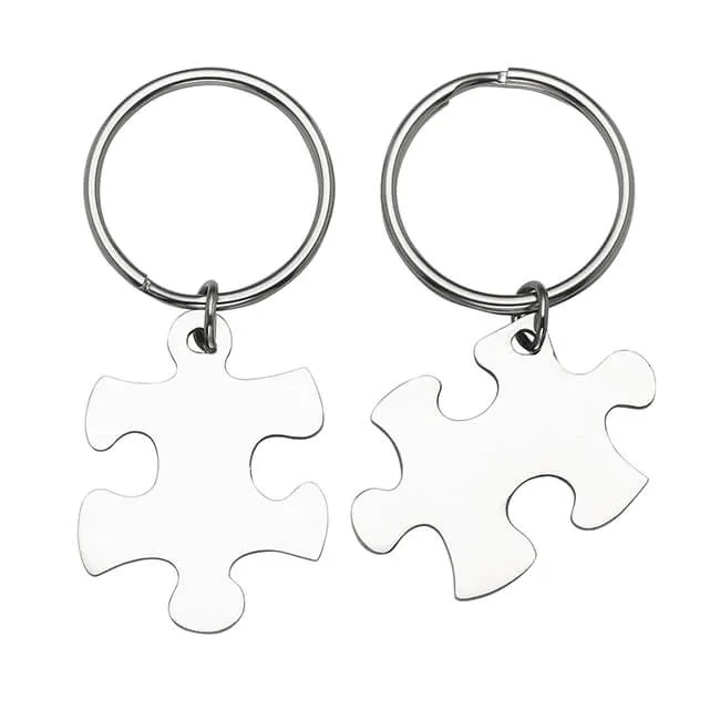 Personalized Puzzle Matching Message Keychain 2PCS | Jovivi