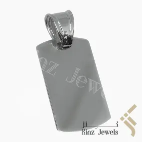 Personalized Silver Tag Pendant Fancy Rhodium Vermeil