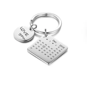 Personalized Stainless Steel Key Chains – Custom Name & Date – Best Gift for Lovers 