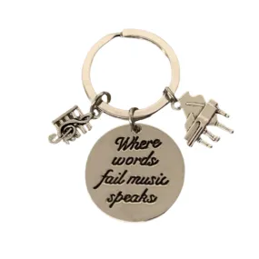 Piano Keychain - When Words Fail Music Speaks