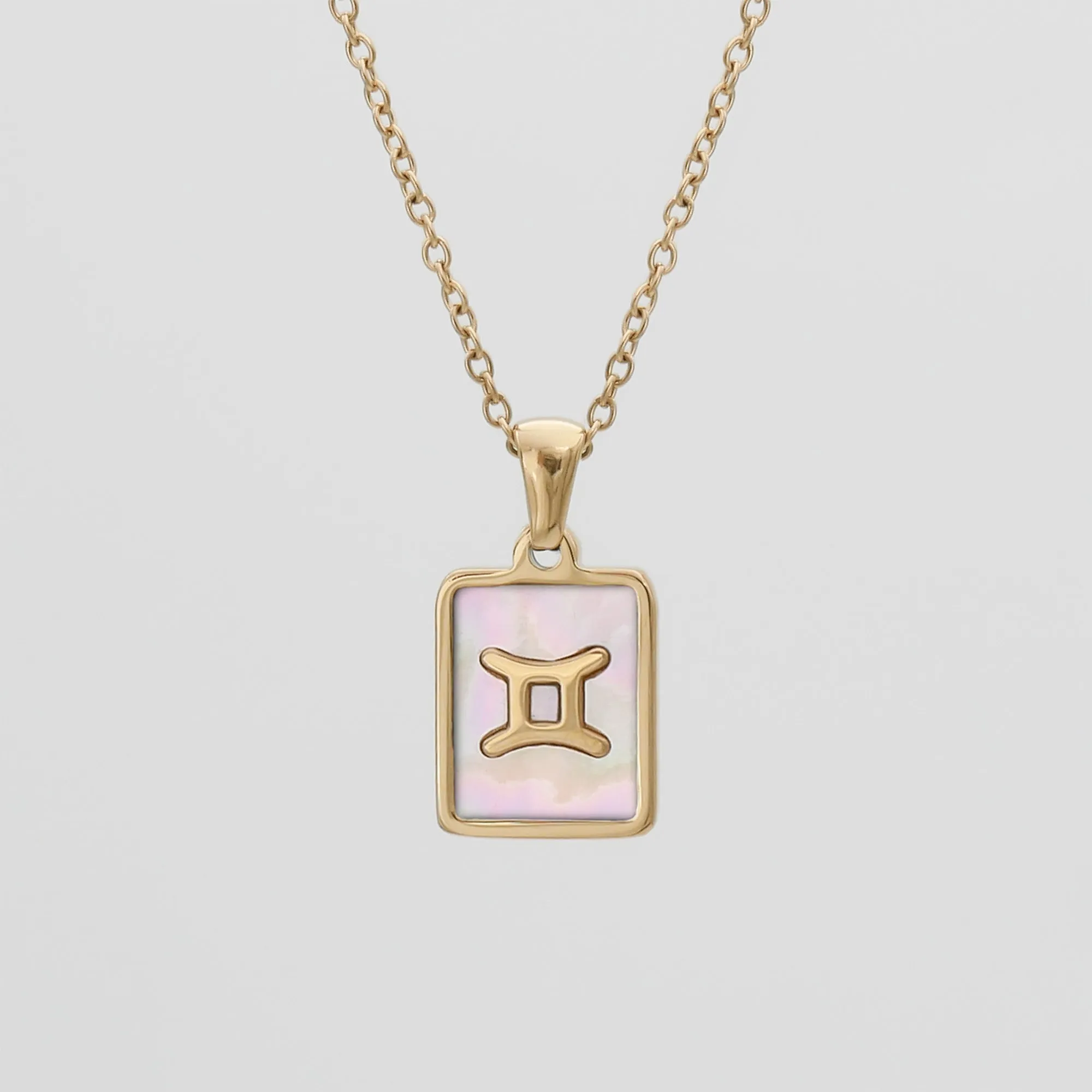 Pink Zodiac Symbol Necklace