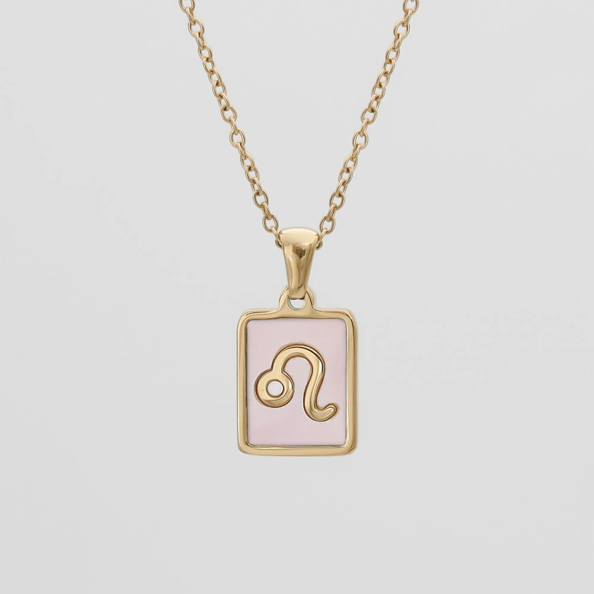 Pink Zodiac Symbol Necklace