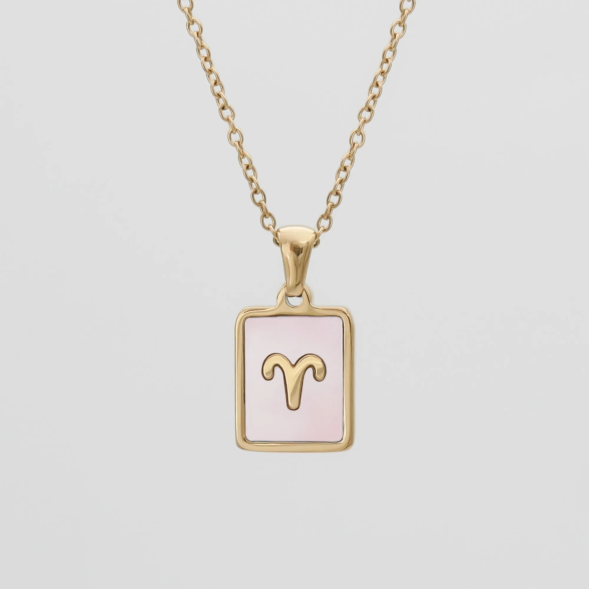 Pink Zodiac Symbol Necklace