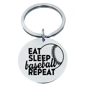 Products Baseball Keychain - Eat, Sleep, Baseball, Repeat