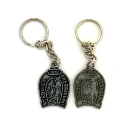 "Tequila Herradura 1870" Horseshoe Pewter Keychain Collectible, Set of 2