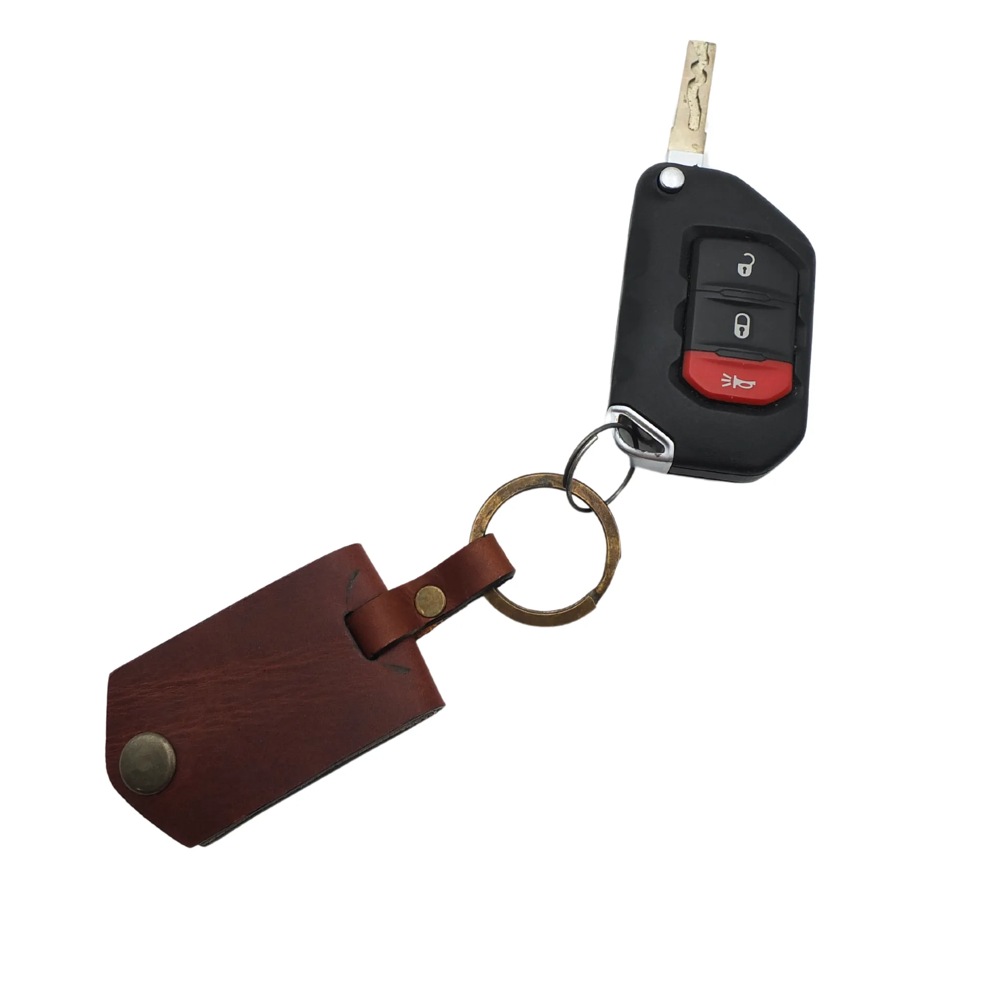 Rectangle Leather Keychain