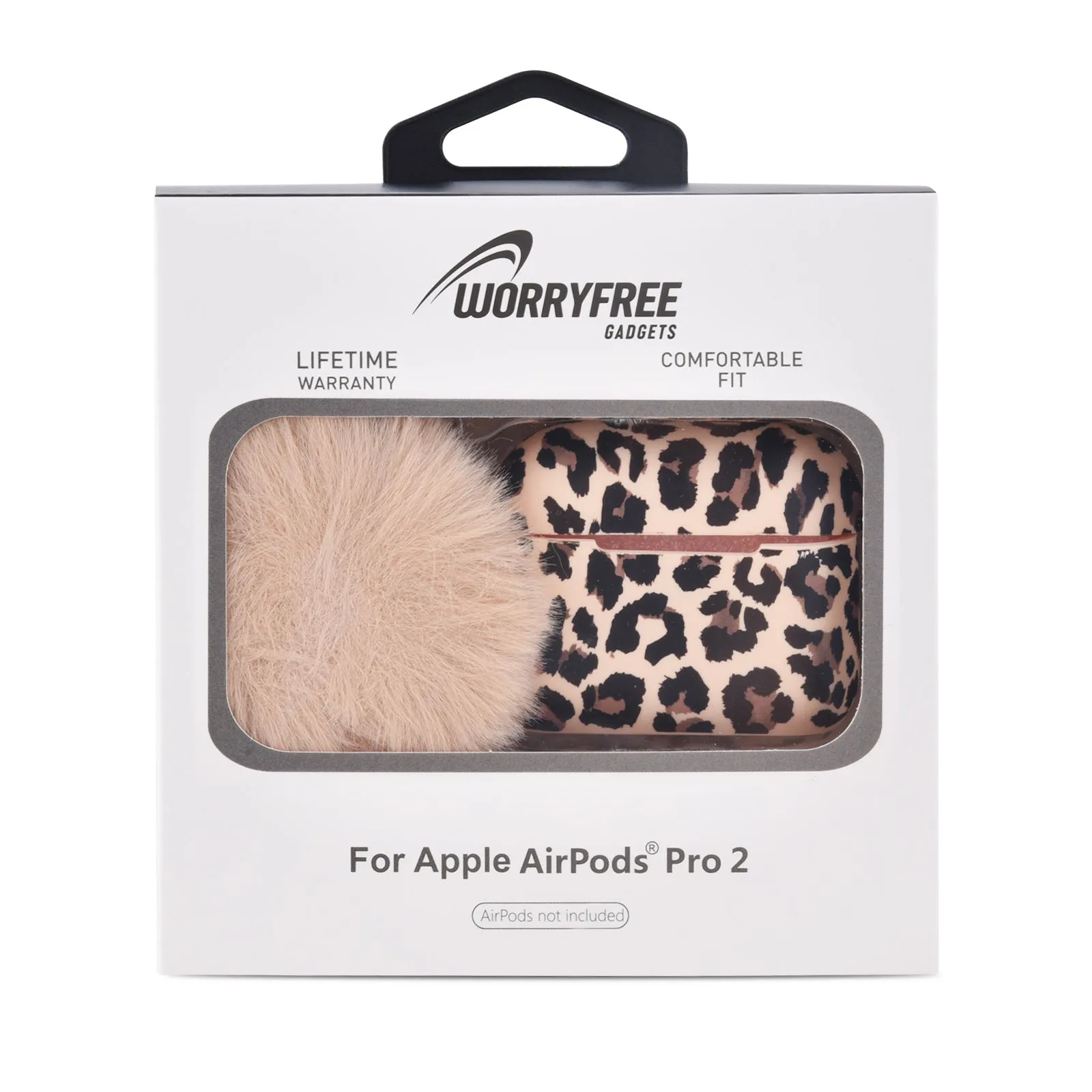 Silicone Case for AirPods Pro 2 with Pom Pom Keychain-Pink Cheetah Pattern