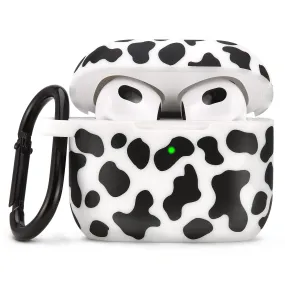 Silicone Case for Apple Airpod 3 Generation 3rd with Keychain-Cow Print