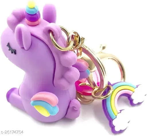 Sleeping Purple Unicorn | 3D Keychain | Silicone