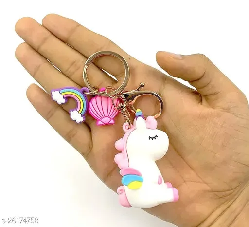 Sleeping White Unicorn | 3D Keychain | Silicone