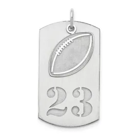 Sterling Silver Number 2-Piece Football Dogtag Pendant