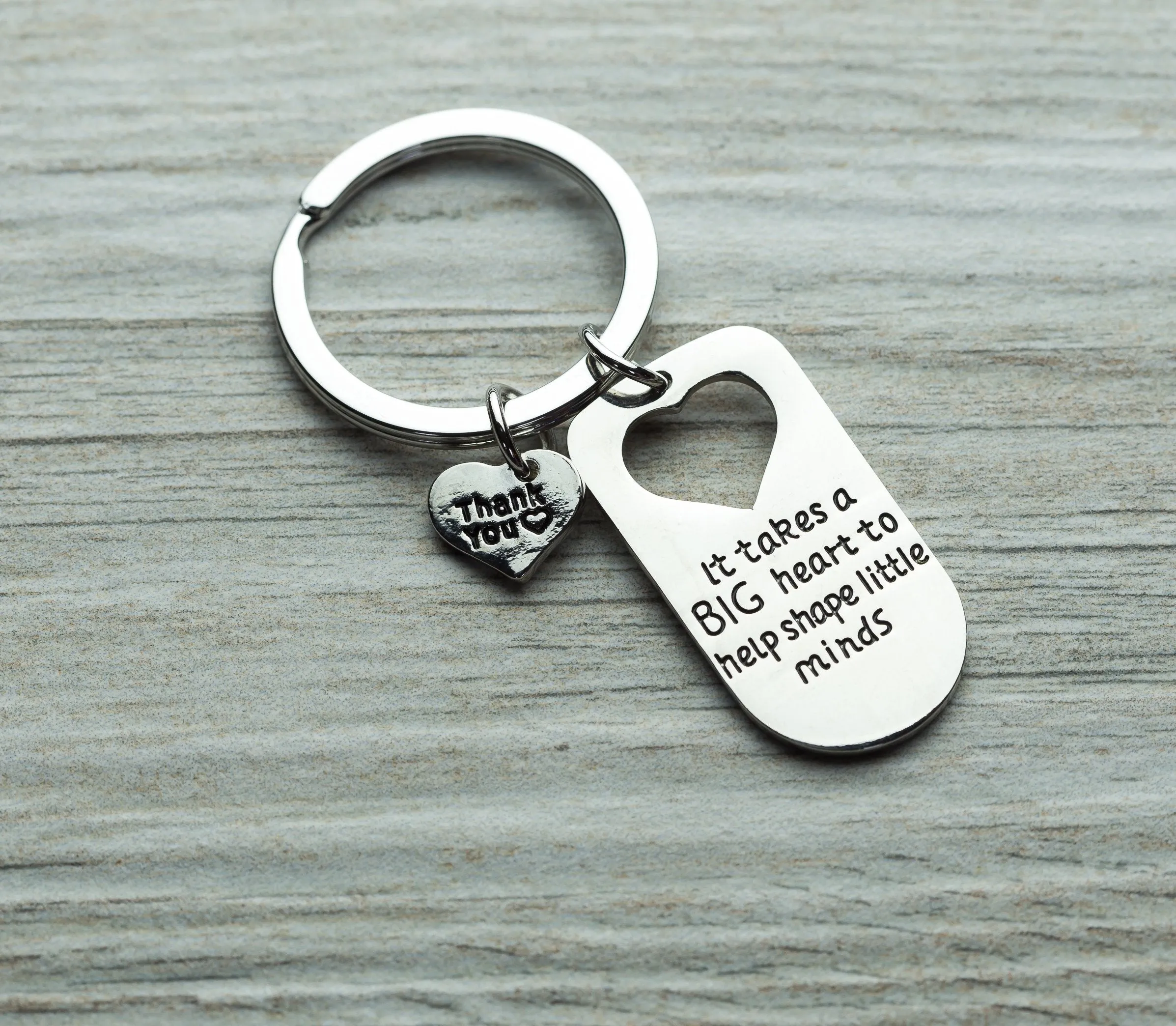 Teacher Big Heart Little Minds Keychain