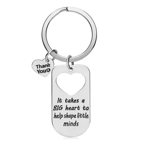 Teacher Big Heart Little Minds Keychain