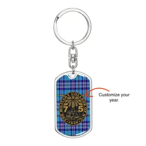 The Citadel, Class of (your year), Tartan Background Custom Engravable Keychain