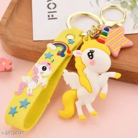 Unicorn Model A Yellow | 3D Lanyard Keychain | Silicone