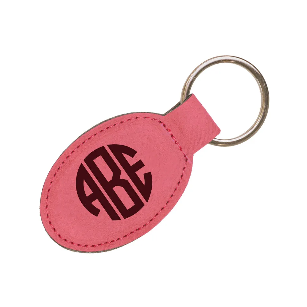 Vegan Leather Engraved Key Fob